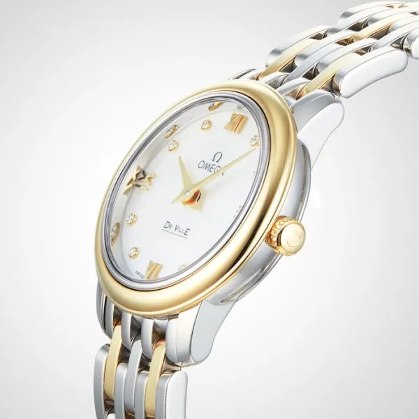 Omega De Ville Women Quartz Mother of Pearl 18ct Yellow Gold Watch O42420246055001 - gallery