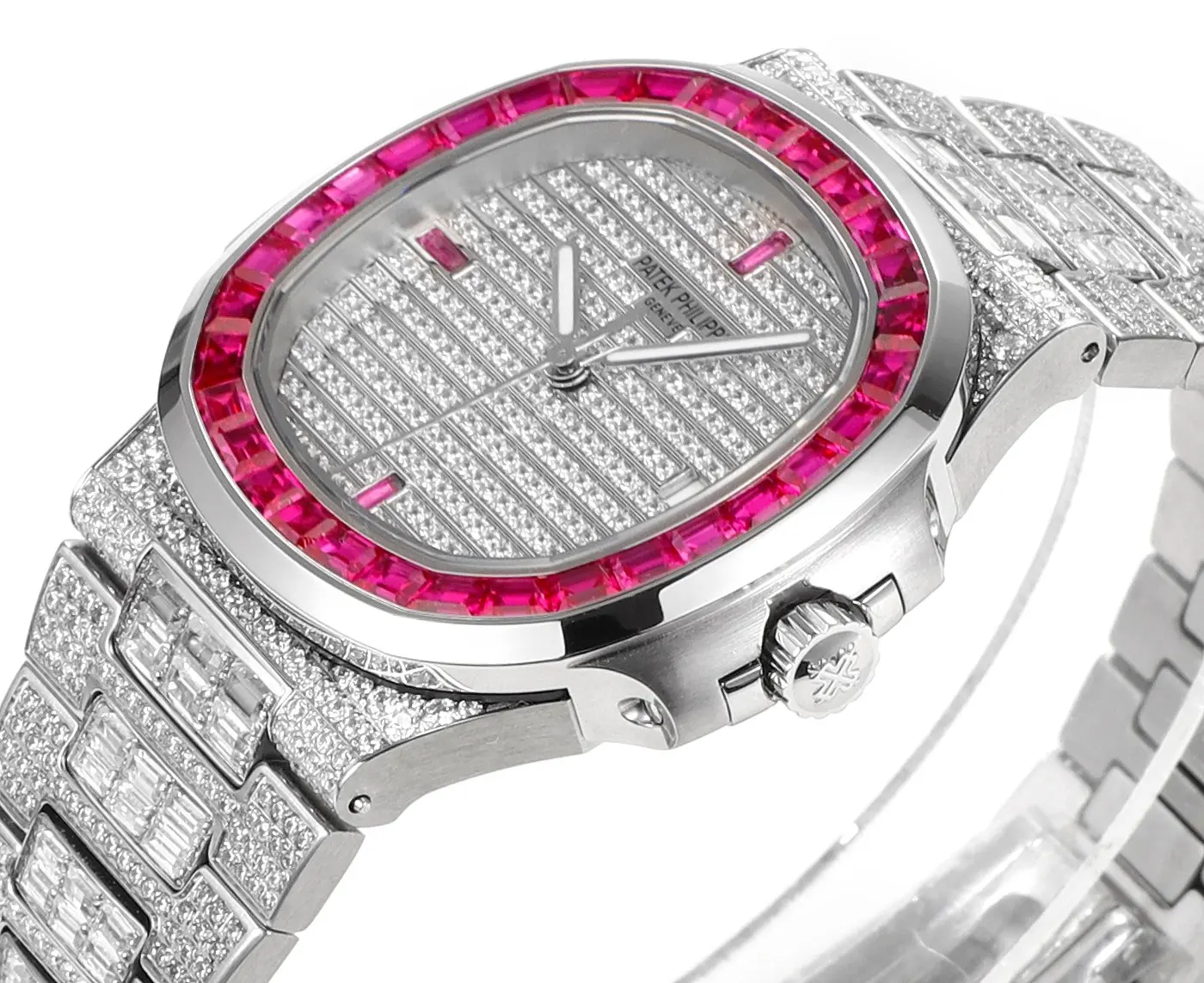 Patek Philippe White Gold Ruby Nautilus Watch - gallery