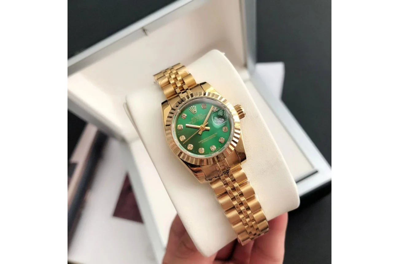 Couple Watches Rolex Datejust 36/28mm RG/RG Jub Green/Dial - gallery
