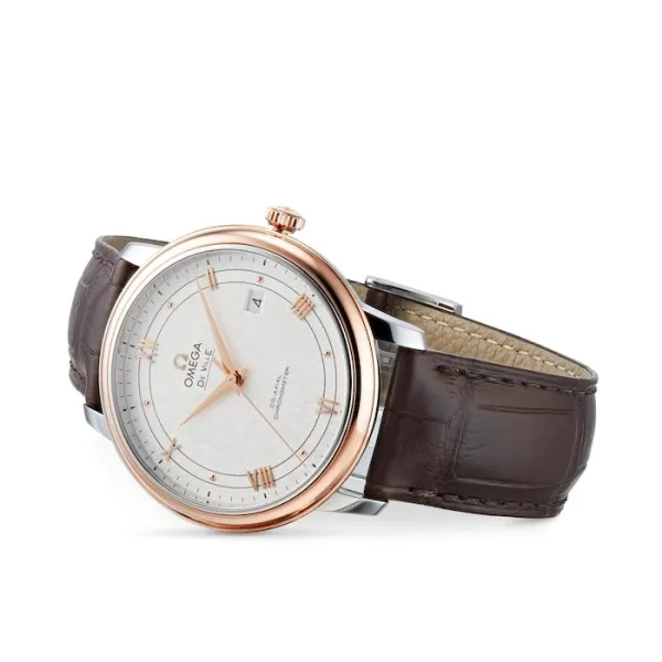 Omega De Ville Men Automatic Mother of Pearl Leather Watch O42423402002002 - gallery