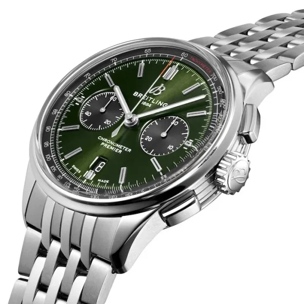 Breitling Premier Men Automatic Green Stainless Steel Watch AB0118221L1A1 - view 3