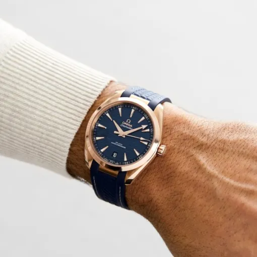 Omega Seamaster Aqua Terra Men Automatic Blue 18ct Rose Gold Watch O22052412103001 - view 3