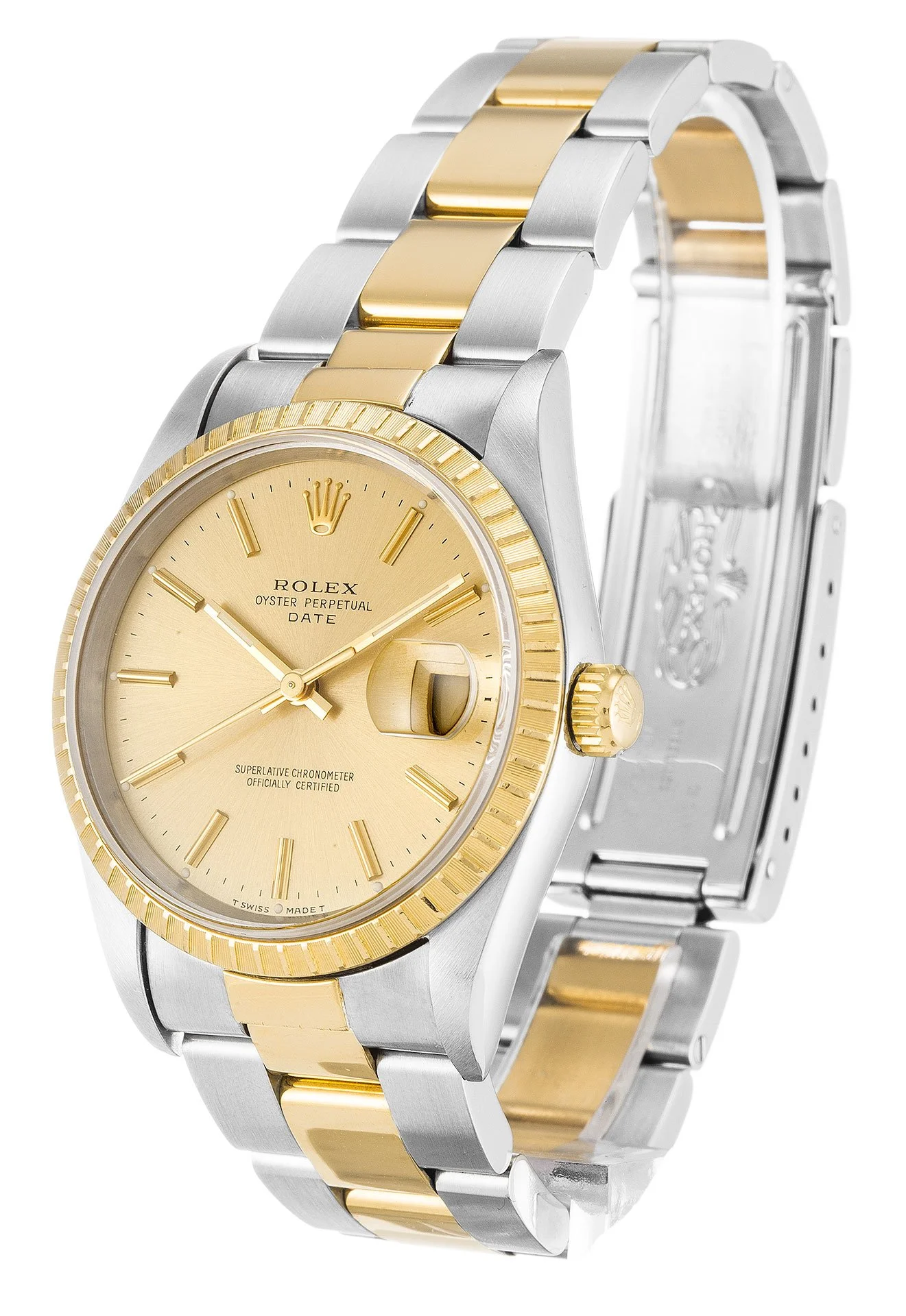 Rolex Oyster Perpetual Date 34mm Champagne Dial 15223 - gallery